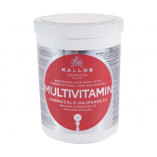 KALLOS Masca de par multivitamin cu extract de ginseng si ulei de avocado 1000ml 