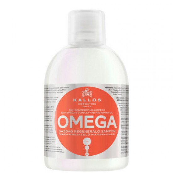 KALLOS Sampon regenerant cu omega 6 si ulei de macadamia 1000ml 