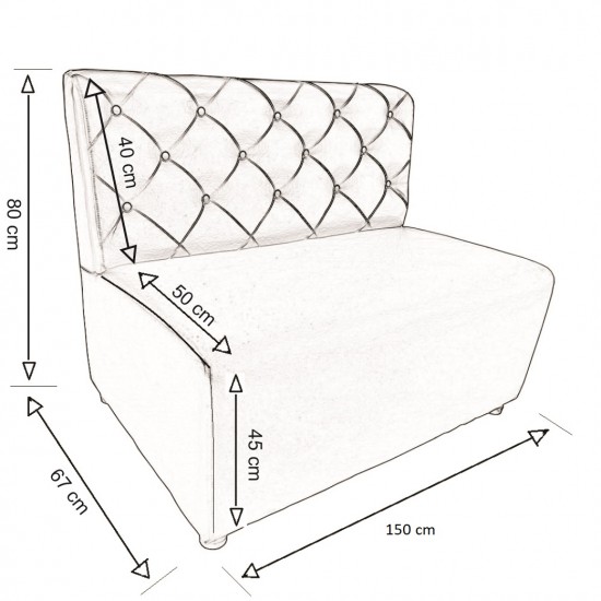 Canapea salon asteptare Mara 150 cm